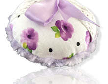 Load image into Gallery viewer, purple floral dusting powder puff MerryBath.com
