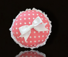 Load image into Gallery viewer, Polka dot faux fur powder puff large - luxepuffs.com
