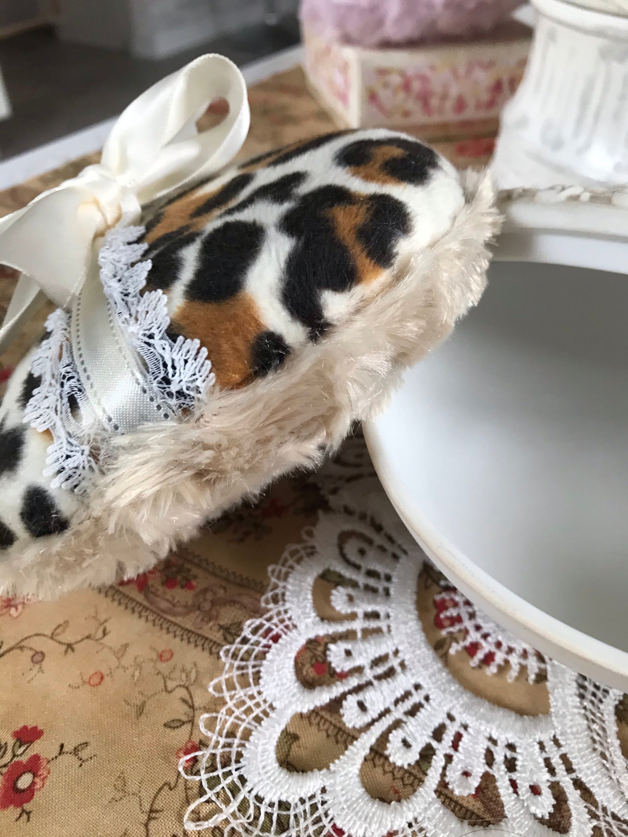 Animal Print Powder Puff for dusting powder - Large 5