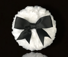 Load image into Gallery viewer, large 4&quot; dusting powder puff white black - MerryBath.com
